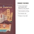 thumbnail image 3 of San Francisco, Retro Skyline Chromatic Series, Contour Birch Wood Wall Sign (6x9 Rustic Home Decor, Ready to Hang Art), 3 of 5