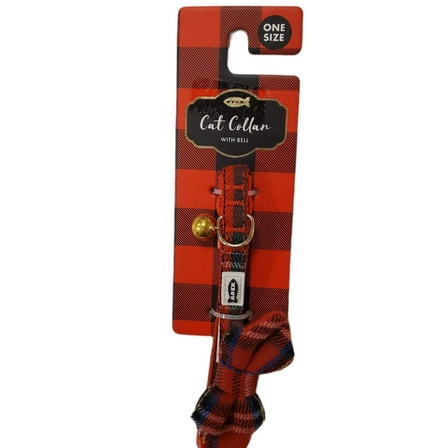 MEOW CAT COLLAR WITH GOLD BELL ONE SIZE FITS ALL 8" - 13"