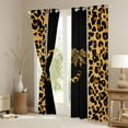 thumbnail image 3 of Feelyou Leopard Print Blackout Curtains 2-Pack (42x63), Initial C Letter Window Curtains, 3 of 6