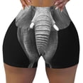 thumbnail image 2 of Lsque Indian Elephant Pattern High Waisted Biker Shorts for Women-Tummy Control Fitness Athletic Workout Running Yoga Gym Shorts,Moisture-Wicking-Small, 2 of 9