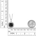 thumbnail image 6 of Gem Stone King 925 Sterling Silver Black Onyx and White Moissanite Pendant Necklace for Women (6.16 Cttw, Gemstone Birthstone, Cushion/Checkerboard Cut 12MM), 6 of 6