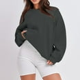 thumbnail image 4 of ADSSDQ Women's Crewneck Sweatshirts Drop Shoulder Long Sleeve Comfy Pullover Cute Tops Teen Girls Fall Trendy Clothes Dark Gray S, 4 of 5