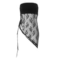 thumbnail image 2 of Caoirhny Women Lace Tube Tops Irregular Sheer Summer Strapless Bandeau Drawstring Backless Shirts Streetwear Grunge Clothes, 2 of 9