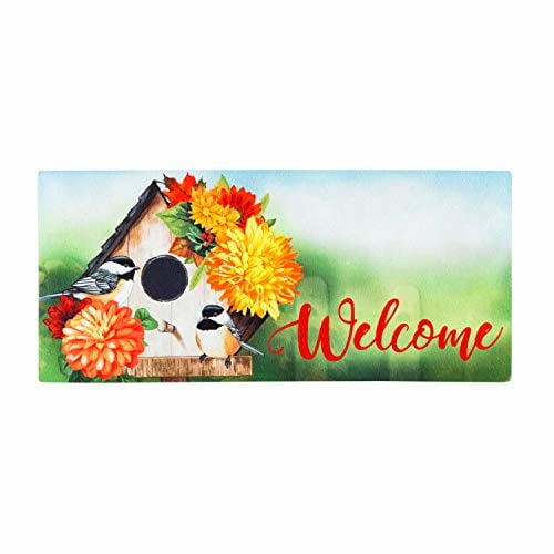 Home & Garden Chickadee Floral Birdhouse Mat Rubber Sassafras Switch 431731