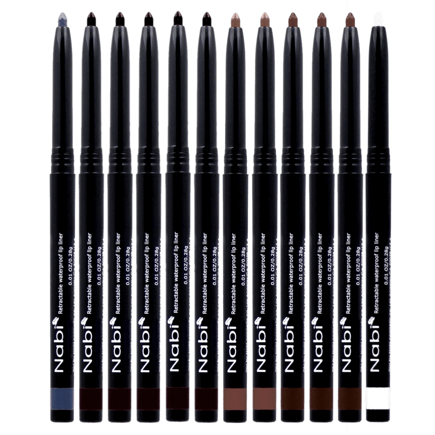 5 Colors, 12pcs Retractable Waterproof Eye Liner Set, Roll It Up Auto