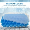 thumbnail image 3 of 1-Pack Honeycomb Ice Tray with Cover – Fun-Shaped Silicone Mold for Freezer and Cocktails – Stackable, BPA-Free, Odorless – Blue, 3 of 4