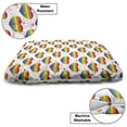 thumbnail image 3 of Pride Day Pet Bed, LGBT Rainbow Hearts Valentines Watercolor Splashes Pattern, Chew Resistant Pad for Dogs and Cats Cushion with Removable Cover, 24" x 39", Hot Pink Azure Blue, by Ambesonne, 3 of 4