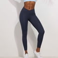 thumbnail image 6 of Hessimy No Front Seam High Waisted Workout Leggings for Women Buttery Soft Yoga Pants Gym Athletic Tights(Navy,M), 6 of 6