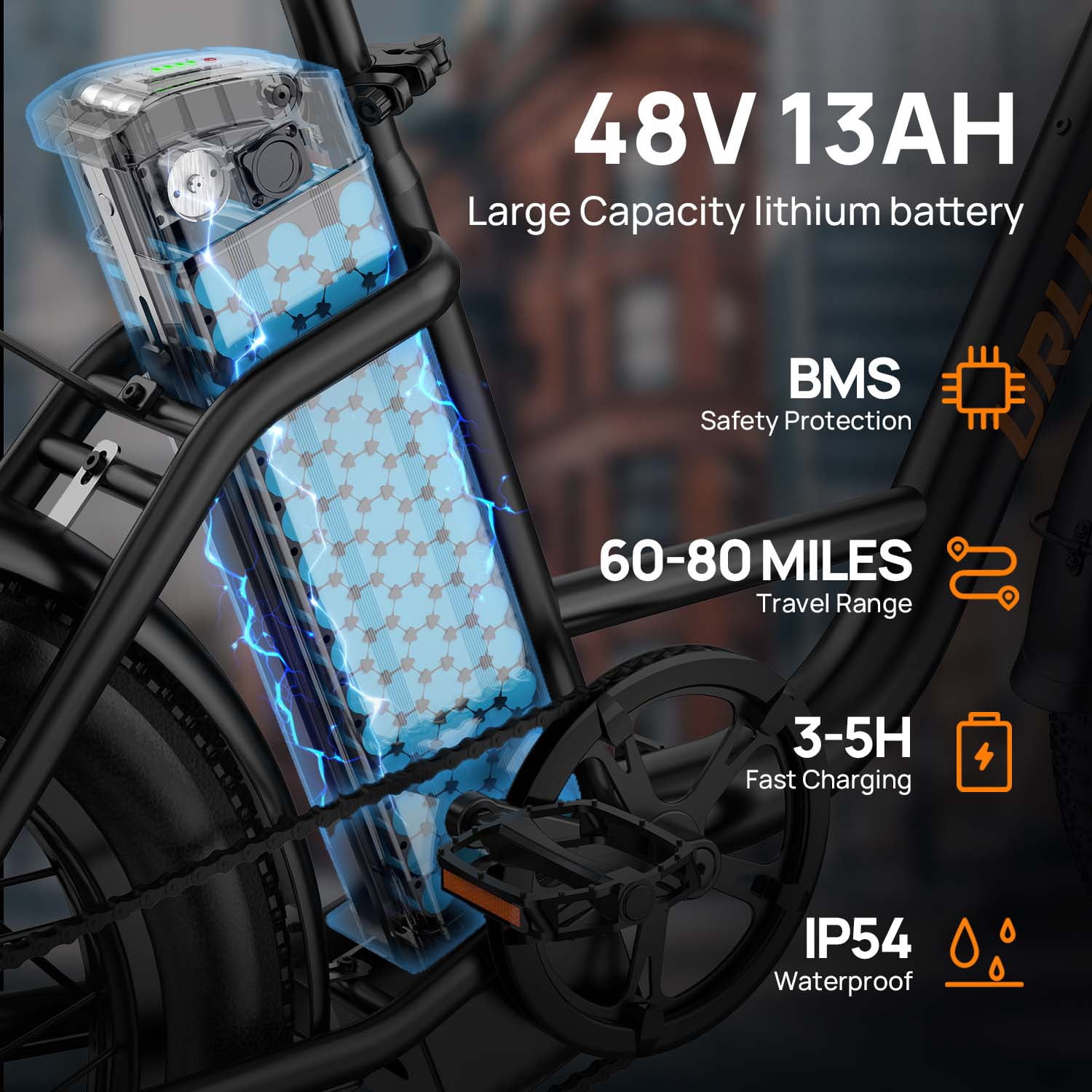 URLIFE 20"*3.0 Electric Bike for Adults,1000W Peak Motor,48V 13AH Remobavle Battery,7-Speed Mountain Ebike,UL2849，Green