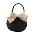 thumbnail image 2 of Bolso de mano para mujer con lazo de piel sintética, estilo hobo, para vacaciones de , viajes y playa. Negro, 2 of 8