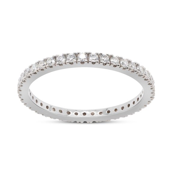 1/2 ct. t.w Lab Created Moissanite Diamond Full Eternity Stackable Engagement Wedding Band Ring In 10K White Gold(G-H Color,VVS1 Clarity,0.50 Cttw)-4