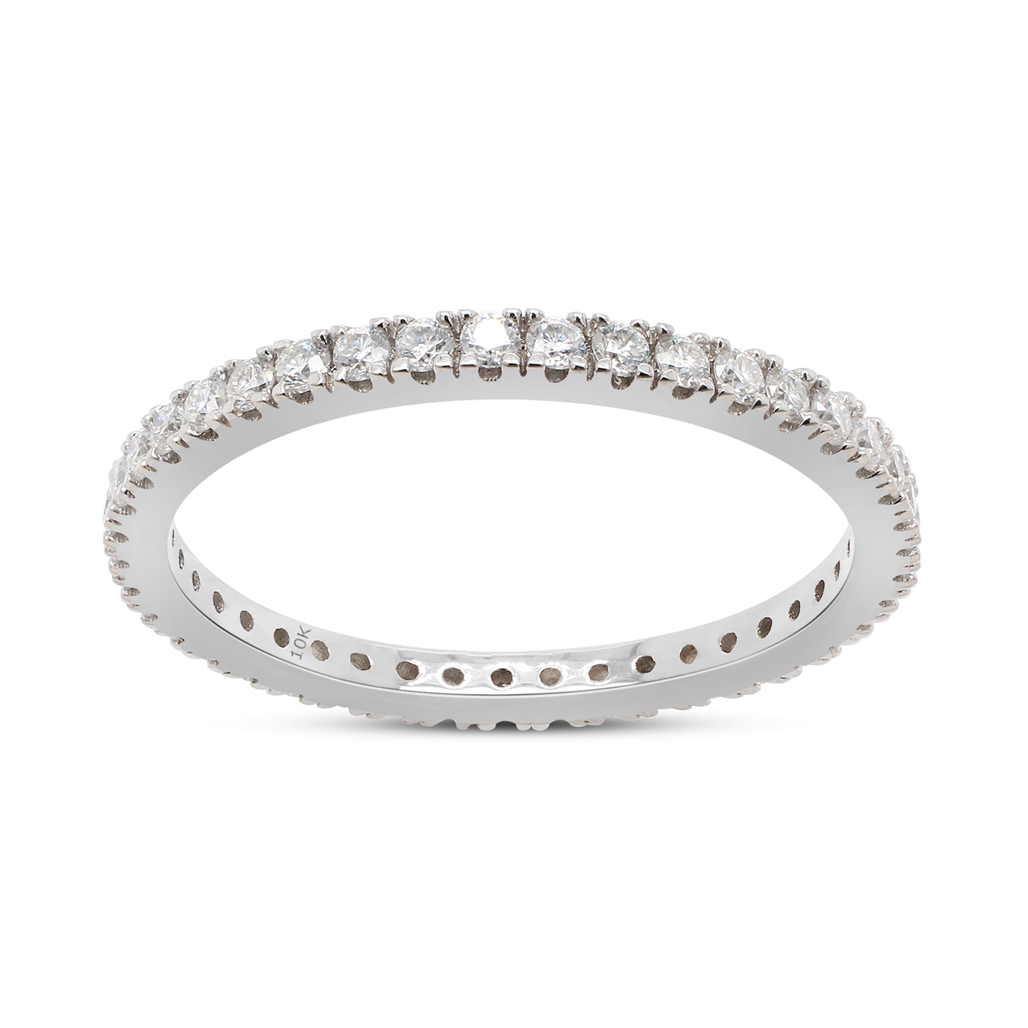 1/2 ct. t.w Lab Created Moissanite Diamond Full Eternity Stackable Engagement Wedding Band Ring In 10K White Gold(G-H Color,VVS1 Clarity,0.50 Cttw)-4