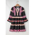 thumbnail image 3 of FOLUNSI Robe Élégante à Col en V avec Accents de Boutons et Manches Évasées, 3 of 8