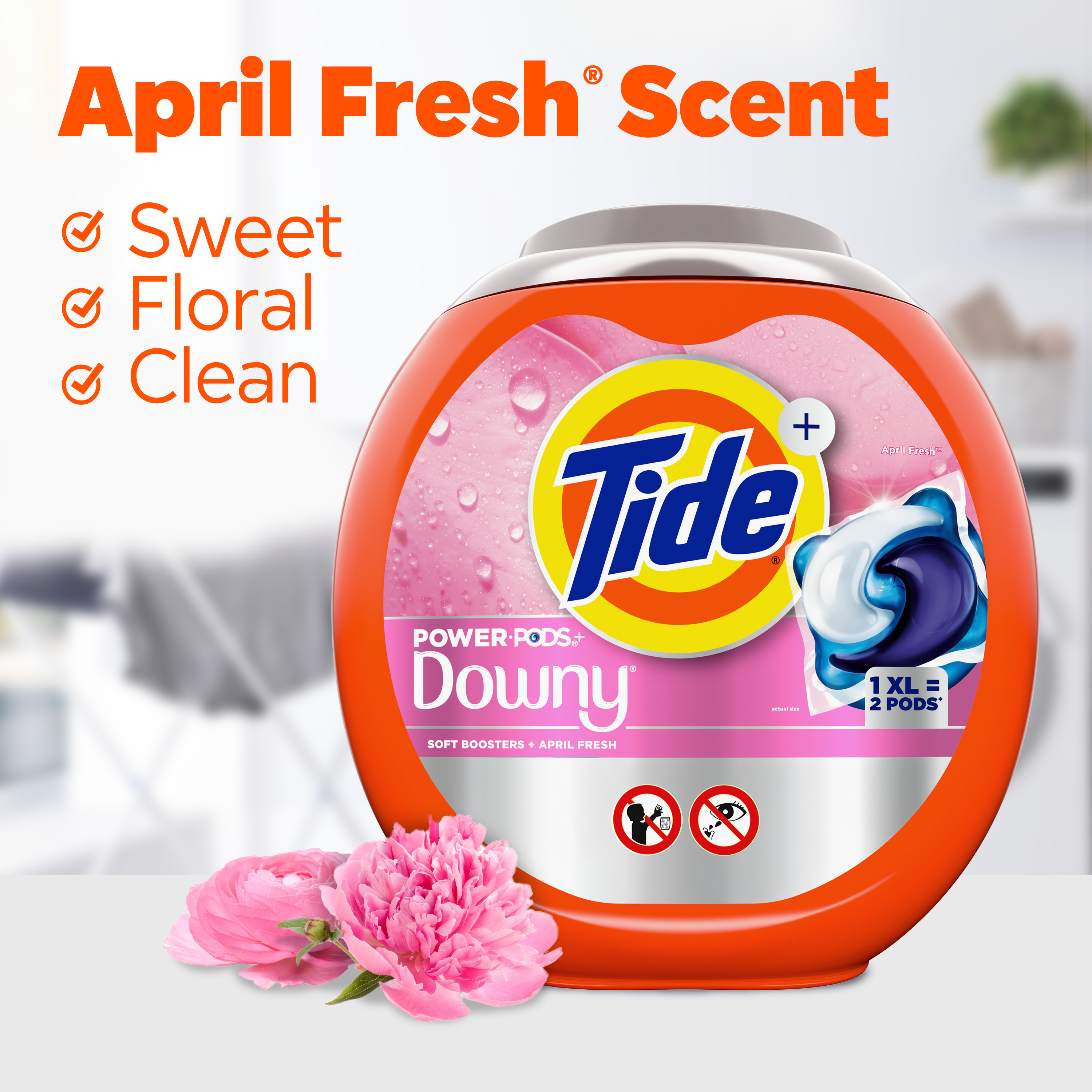 Tide Power PODS with Downy Soft Boosters, April Fresh, 45 Count photo 7