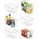 thumbnail image 1 of Contenedores organizadores de despensa de plástico transparente, 6 piezas de contenedores de almacenamiento de alimentos con asa para refrigerador, refrigerador, gabinete, cocina, encimeras, alacena,, 1 of 7