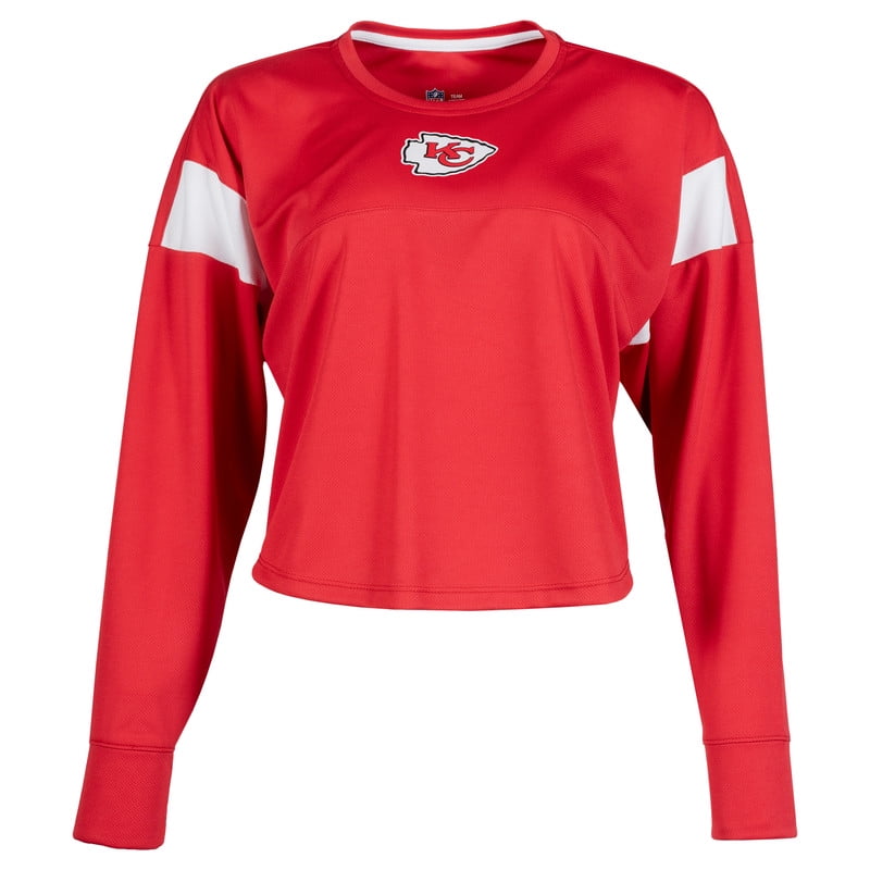 Playera Deportiva NFL Manga Larga Tipo Crop para Mujer del Equipo