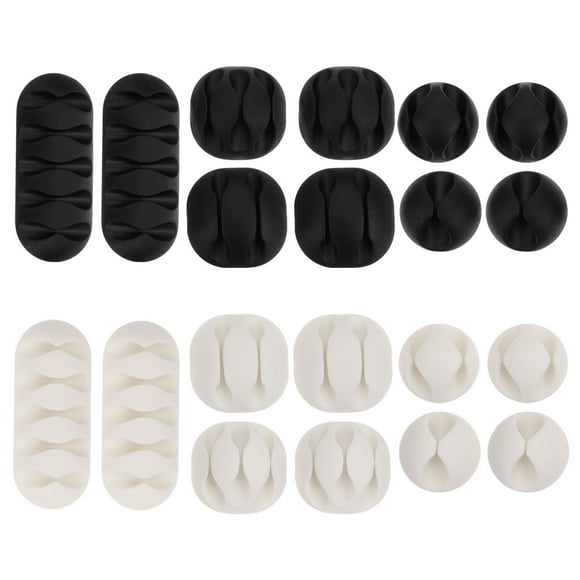 Miangastore Clips de Gestion de Câble TPR Blanc 20 Pcs 3.2X0.8X0.4In