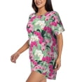 thumbnail image 2 of Bixox Women's Orchids Flowers Printed Pajama Set 2 Piece Lounge Set Top and Shorts Soft Pajamas, Shorts with Pockets, 2 of 7