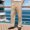#Khaki, variant on DPTALR Men's Linen Lightweight Casual Straight Leg Loose Fit Summer Beach Yoga Pants with Pockets, Black Big and Tall Men L
