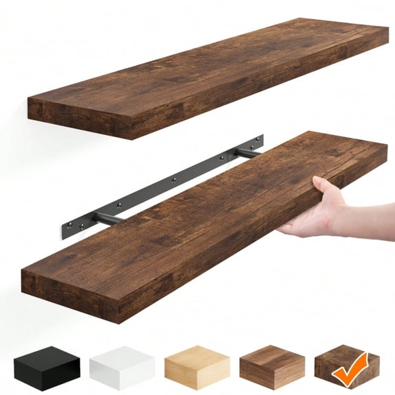 2pcs 22in Bookshelves, Floating Shelves For Wall, Shelves Wall Mounted Shelf With Invisible Bracket For Bathroom, Living Room, Bedroom, Kitchen, Office Decor, Room Decor, Home Decor