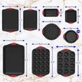 thumbnail image 2 of NutriChef Premium 10-Piece Bakeware Set - Flexible Nonstick Carbon Steel, Stylish Red Silicone Handles, Oven Safe Up to 450°F, Dishwasher Safe, Ideal for Baking Cakes, Muffins & More, 2 of 7