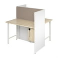 thumbnail image 2 of Hustle 48W 2 Person Cubicle with Tackboard in White/Elm - Engineered Wood, 2 of 7