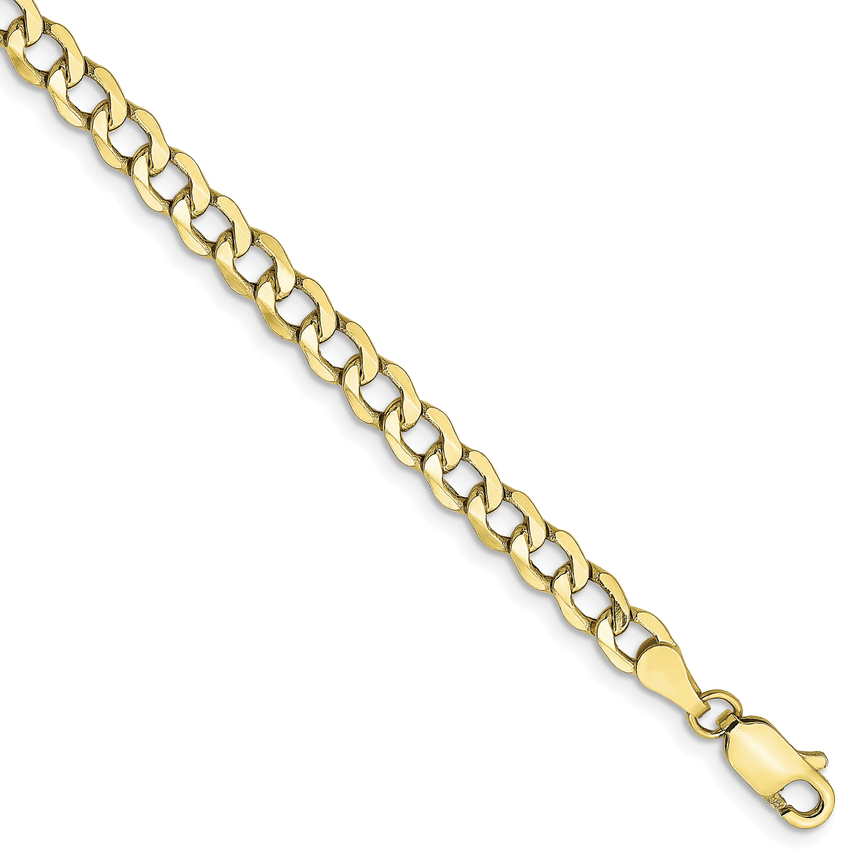10K Yellow Gold 4.3mm Semi-Solid Curb Link Chain 16 IN 