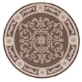 thumbnail image 2 of Safavieh Courtyard Cynthia Oriental Indoor/Outdoor Area Rug, Chocolate/Natural, 6'7" x 6'7" Round, 2 of 9