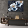 thumbnail image 5 of Mudket Blue and Gold-Trimmed Butterflies with White Roses Canvas Wall Art, Floral Wall Decor, Framed Ready to Hang Artwork for Living Room Bedroom Office - 12"L x 8"W, 5 of 10