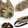 thumbnail image 3 of Jiibva Furry Fox Wolf Set with Mask Tail Paw Gloves for Anime Fancy Dress Accessories Halloween Christmas, 3 of 7