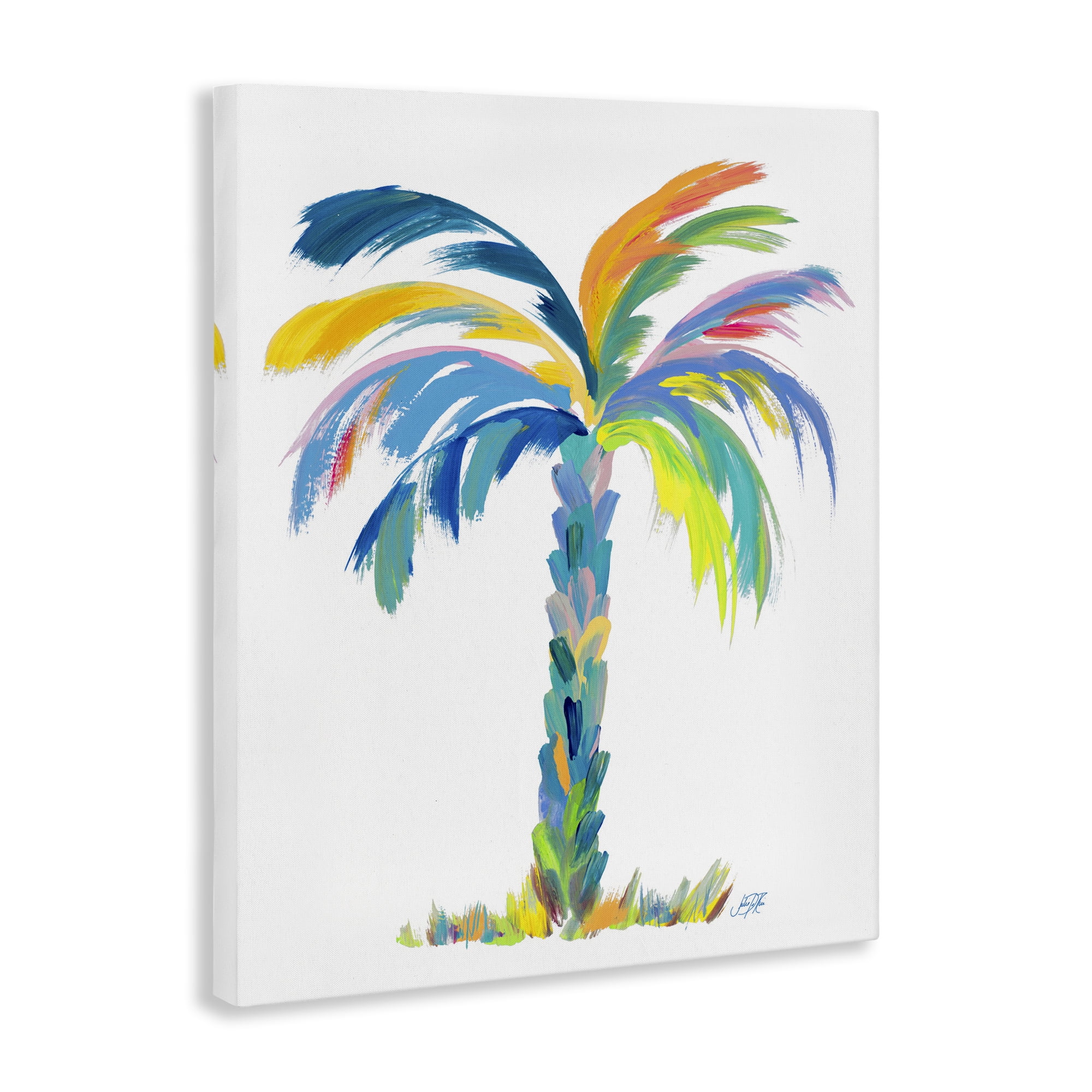 Stupell Industries Bold Brushed Palm Botanical & Floral Painting Gallery Wrapped Canvas Art Print Wall Art, 24 x 30