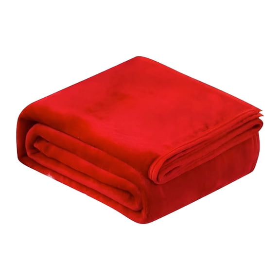 AUQ Ultra Soft Fleece Blanket Heavy Blankets Queen Size,Heavy Blanket Microfiber,Summer Bed Blanket For Couch (Red)