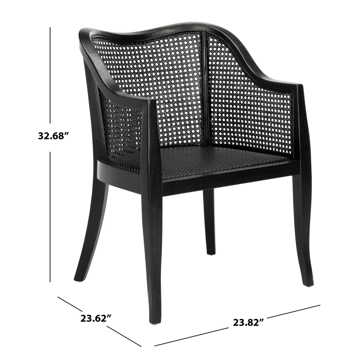 SAFAVIEH Maika Nautical Solid Dining Chair, Black