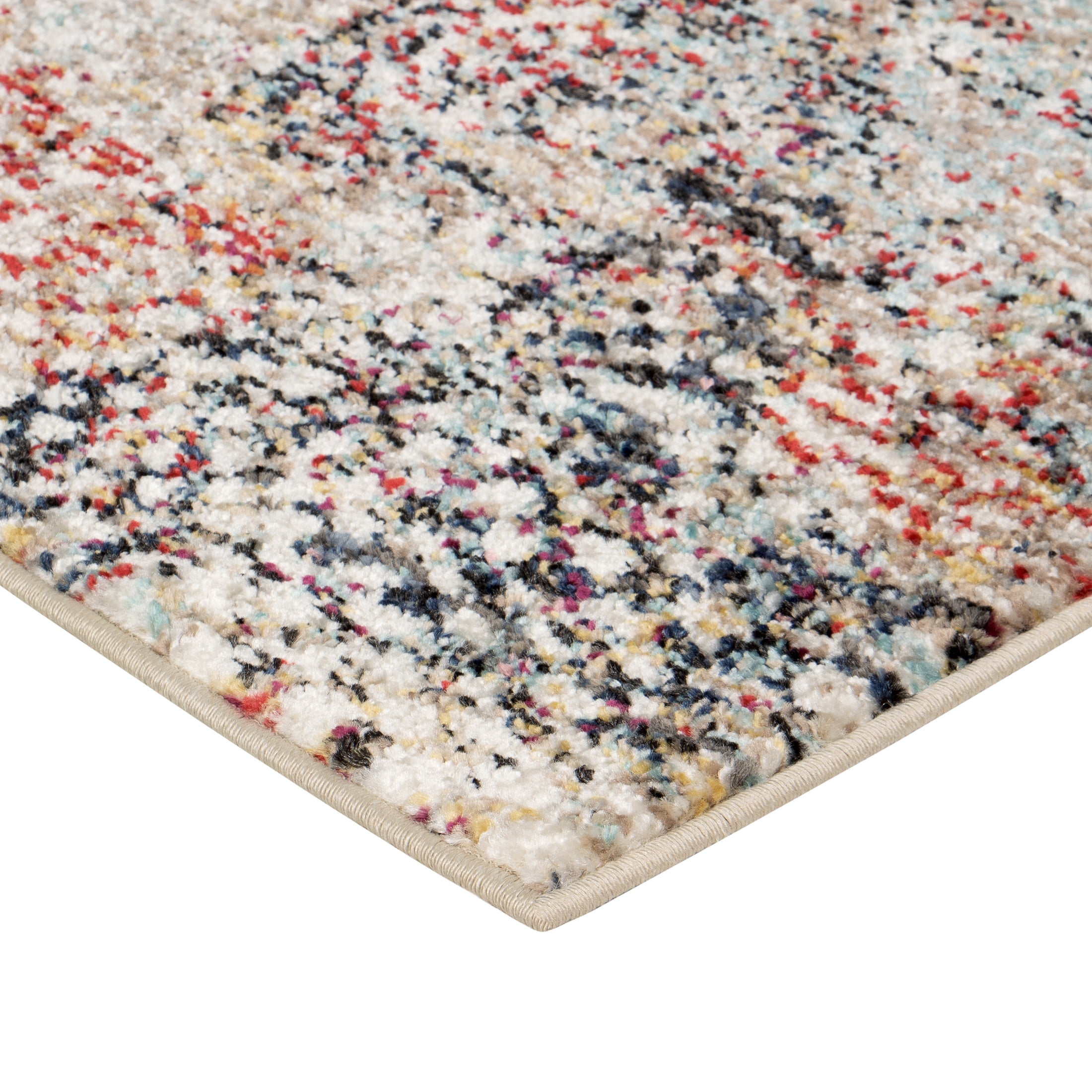 Mainstays Modern Morgana Multi-color 30 in x 48 in Area Rug with Frieze Accents