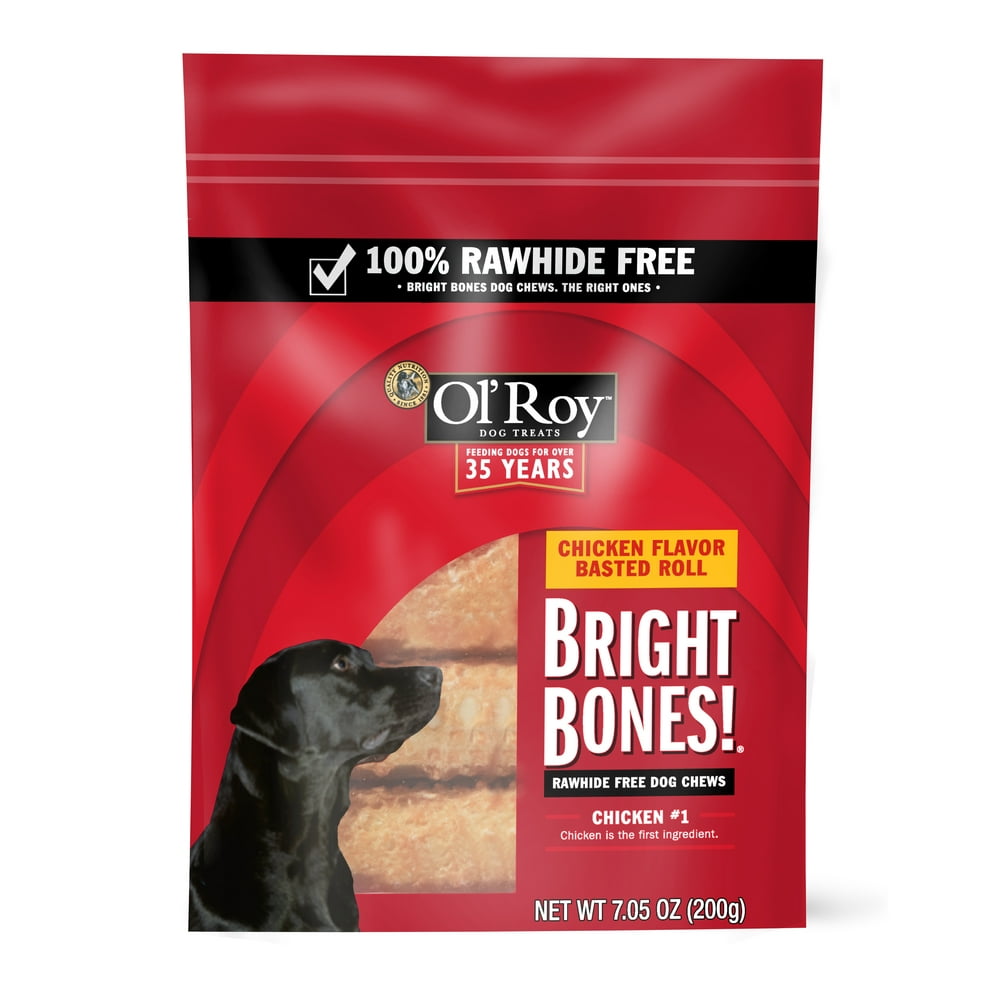 Ol' Roy Bright Bones RawhideFree Dog Chews, Chicken Flavor Basted