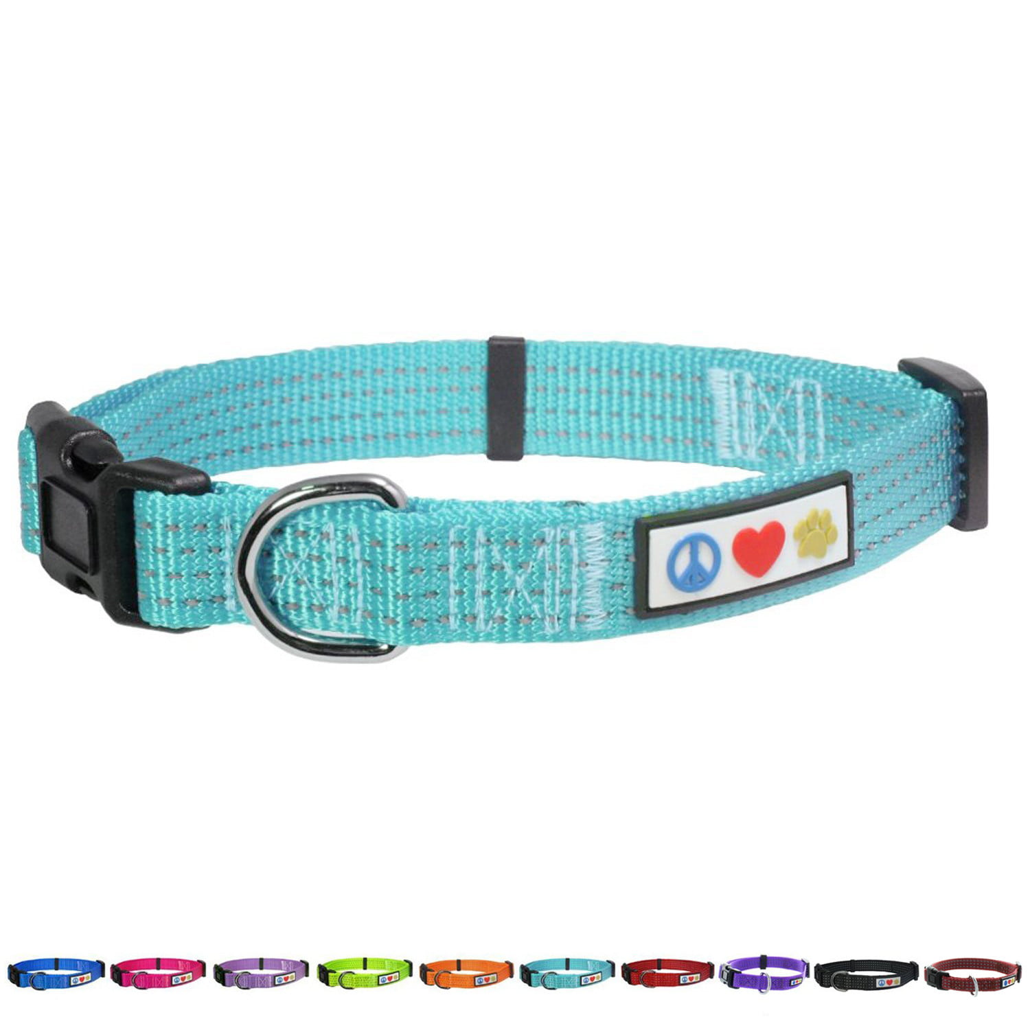 XS Pawtitas Dog Collar for Extra Small Dogs Reflective Training Puppy Collar with Stich Orange