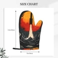 thumbnail image 2 of Hirioo Retro Space Rocket Launch for Silicone Oven Mitts for BBQ, Baking, Cooking, Set of 2, Heat Resistant 260℃, Non-Slip Kitchen Essentials, 2 of 6