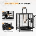 thumbnail image 4 of VINGLI Bird Cage, 25 inch Wrought Iron Bird Travel Carrier, Cage with Handle for Parakeets, Parrot, Lovebirds, Finches, Small/Medium Birds, 4 of 9
