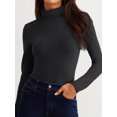 thumbnail image 3 of KelaJuan Women T-shirt, Long Sleeve Turtleneck Solid Slim Fit Ladies Fall Tops Streetwear, 3 of 6