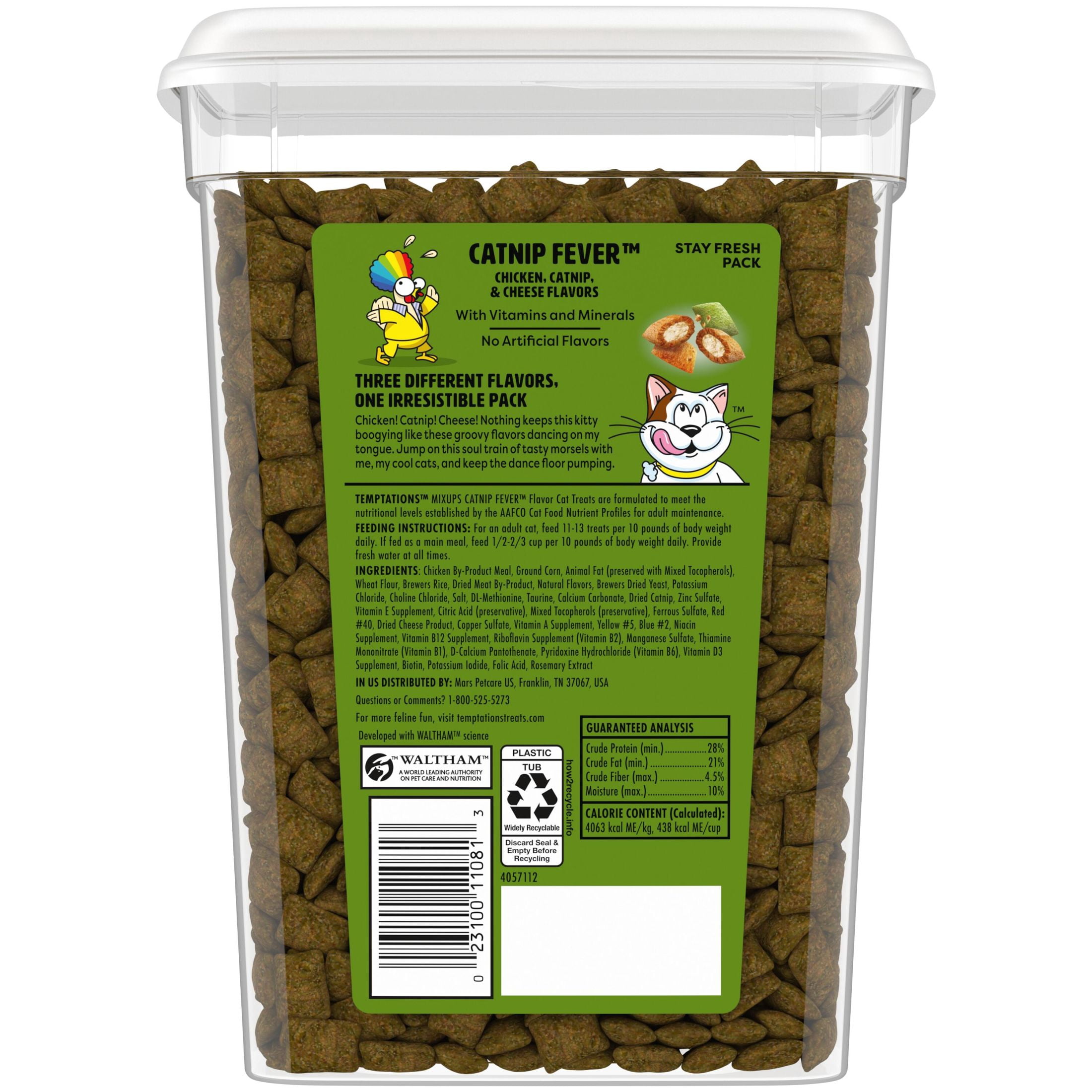 (12 pack) Temptations Mixups Catnip Fever Flavor Crunchy And Soft Treats For Cats, 16 Oz Tub