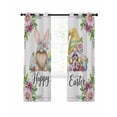 thumbnail image 7 of Happy Easter Blackout Curtains for Bedroom, Watercolor Gnomes Eggs Flowers Botanical Spring Thermal Insulated Kitchen Drapes with Grommets, Light Blocking Window Treatment, 2 Panels 52" x 84", 7 of 7