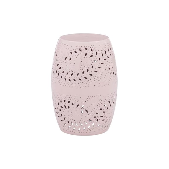 Linon Ingram Aluminum Side Table in Light Pink