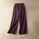 thumbnail image 2 of Pantalones de cargo Gibobby mujer elásticos transpirables de bolsillo sueltos de algodón y lino Morado XXL, 2 of 4