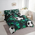 thumbnail image 3 of Castle Fairy Sport Gamer Soccer Twin Bedding Sets 7-Piece for Boys Girls,Graffiti Splash Bedding Comforter Set Microfiber,Abstract Geometric Honeycomb Breathable Sheet Sets,Microfiber Bedroom Decor, 3 of 8