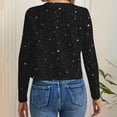 thumbnail image 5 of purcolt Women's Sparkle Sequin Cropped Cardigan Casual Glitter Shiny Long Sleeve Open Front Blazer Jacket for Club Cocktail Party, 5 of 9