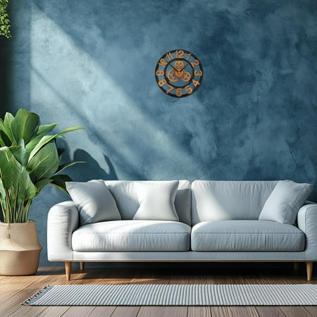 ELAYARD Industrial Iron Wall Mounted Clock with Unique Gear Design for Home Decoration Multi Color 12.0 Inch