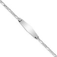 thumbnail image 4 of 14K White Gold Figaro Link Soft Diamond Shape ID Bracelet, 4 of 6