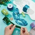 thumbnail image 4 of 20mm Sequin Ribbon Trim 5 Colors Blue Flat Sequin Trim Paillette Spool String Elastic Sewing Sequin Lace for Mermaid Dress Embellish Headband Halloween Costume 10 Yards, 4 of 9