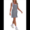 thumbnail image 3 of Vestido de Verano para Mujer 2025, Minivestido Informal Sin Mangas con Tirantes Finos y Bolsillos Gris XL, 3 of 8