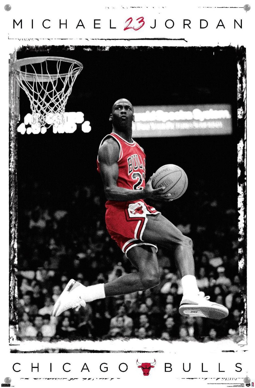 Michael Jordan - Dunk Wall Poster, 14.725" x 22.375" Framed